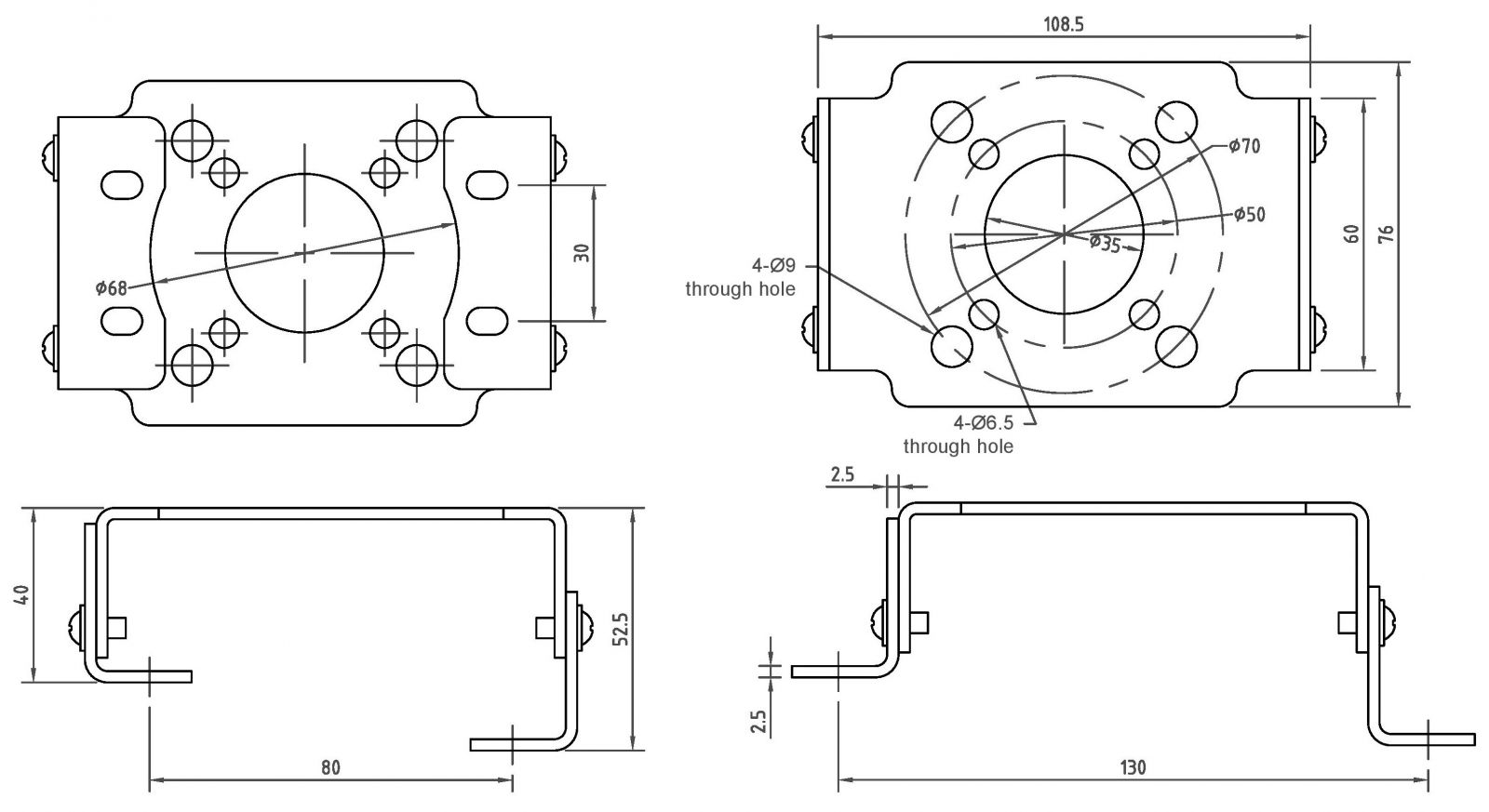 Multi Size Namur Interface Bracket for Switch Boxes